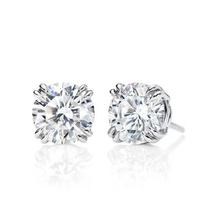 18K Solid Gold 8 Prong Natural Diamond Solitaire Stud Earrings | Riyanika Jewels