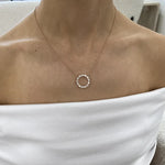 14K Natural Diamond Emerald Cut Pendant Necklace
