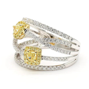 18K Solid Gold Pear Lab Grown Yellow Diamond 1.16 Carat Cocktail Ring | Riyanika Jewels