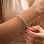 18K Solid Gold Lab Grown Diamond 2.65 Carat Infinity Tennis Bangle Bracelet - Alternate Angle
