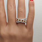 18K Solid Gold Cushion Lab Grown Yellow Diamond 1.09 Carat Cocktail Band - Close Up
