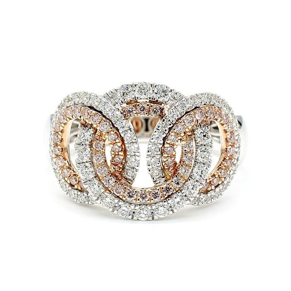 0.66ct Fancy Pink Diamond Round Cut Cocktail Ring in 18K Solid Gold | Riyanika