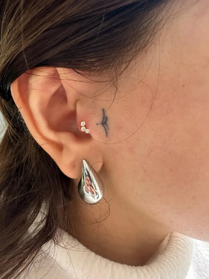 14K Natural Diamond Bezel Earrings