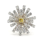 18K Solid Gold Cushion Lab Grown Yellow Diamond 1.79 Carat Cocktail Ring | Riyanika Jewels