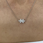 18K Solid Gold Marquise Lab Grown Diamond Flower Cluster Chain Necklace | Riyanika Jewels