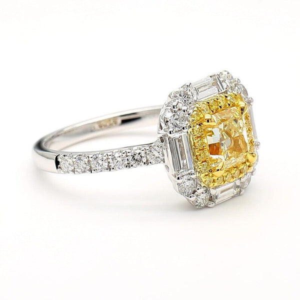 14K 2.07ct Lab Grown Yellow Diamond Radiant Cut Cocktail Ring