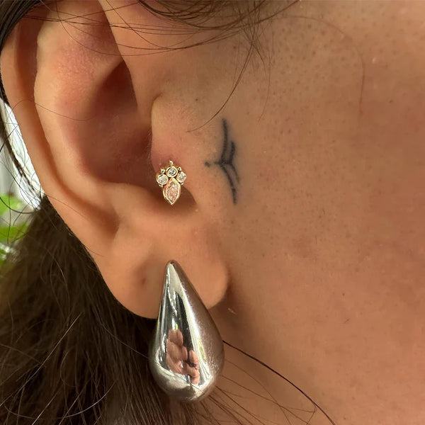 14K Lab Grown Diamond Marquise Cut Bezel Earrings