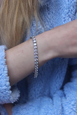 18K Solid Gold Lab Grown Diamond Infinity Tennis Bracelet - Side View | Riyanika Jewels