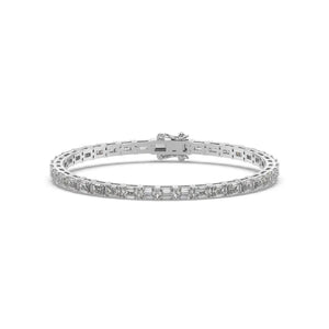 14K 4ct Lab Grown Diamond Baguette Cut Twisted Tennis Bracelet