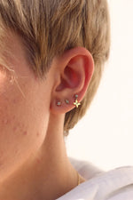 18K Solid Gold Natural Diamond Solitaire Piercing | Prong Set Stud Earring - Detail | Riyanika Jewels