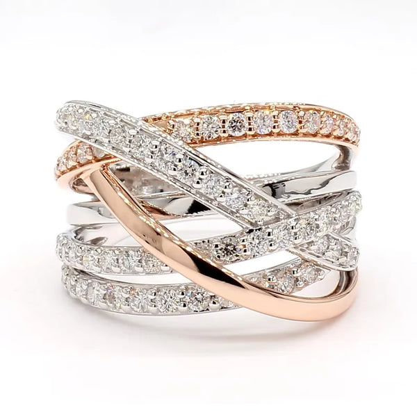 0.81ct Lab Grown Diamond Round Cut Cocktail Ring in 18K Solid Gold | Riyanika