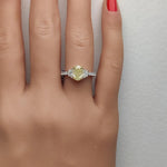 14K 2.42ct Lab Grown Yellow Diamond Oval Cut Cocktail Ring