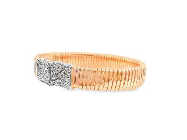 18K Solid Gold 1.68 Carat Lab Grown Diamond Bangle - Side View | Riyanika Jewels