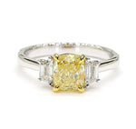 1.92ct Fancy Yellow Diamond Cushion Cut Cocktail Ring in 18K Solid Gold | Riyanika