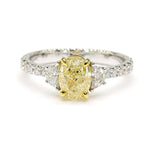 14K 2.15ct Lab Grown Yellow Diamond Oval Cut Cocktail Ring