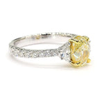 18K Solid Gold 2.15 Carat Oval Yellow Lab Grown Diamond Cocktail Ring - Side View | Riyanika Jewels