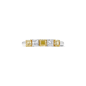 18K Solid Gold Cushion Lab Grown Yellow Diamond 1.04 Carat Cocktail Band | Riyanika Jewels