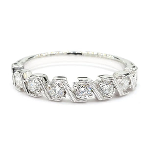 18K Solid Gold Round Lab Grown Diamond 0.52 Carat Wedding Band | Riyanika Jewels