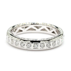 18K Solid Gold Round Lab Grown Diamond 0.50 Carat Eternity Band | Riyanika Jewels