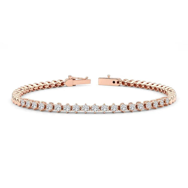 14K 1.6ct Natural Diamond Twisted Tennis Bracelet
