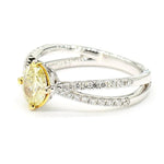 0.99ct Fancy Yellow Diamond Oval Cut Cocktail Ring in 18K Solid Gold | Riyanika