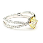 0.99ct Fancy Yellow Diamond Oval Cut Cocktail Ring in 18K Solid Gold | Riyanika