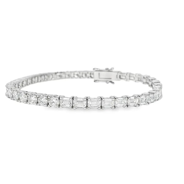 14K 10.39ct Lab Grown Diamond Round Cut Tennis Bracelet