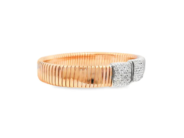 18K Solid Gold 1.68 Carat Natural Diamond Bangle - Side View | Riyanika Jewels