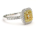 18K Solid Gold 1.54 Carat Radiant Yellow Lab Grown Diamond Cocktail Ring - Close Up | Riyanika Jewels