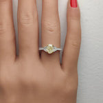 2.15ct Fancy Yellow Diamond Oval Cut Cocktail Ring in 18K Solid Gold | Riyanika