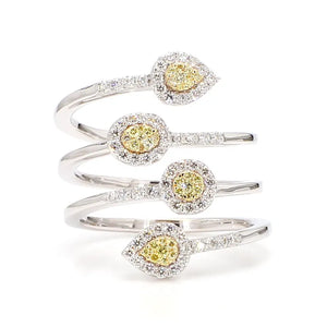 18K Solid Gold Round Lab Grown Yellow Diamond 0.65 Carat Cocktail Band | Riyanika Jewels