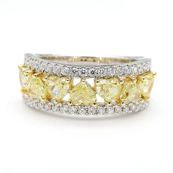 14K 2.09ct Lab Grown Yellow Diamond Cocktail Ring