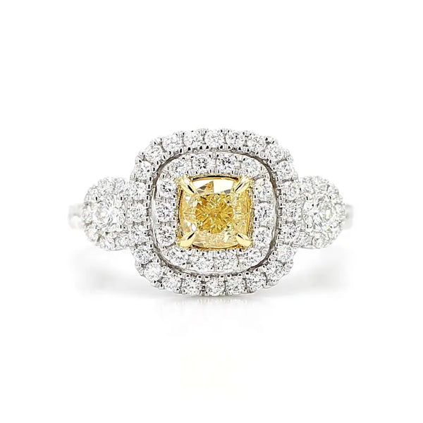 18K Solid Gold IGI Certified Lab Grown Cushion Diamond 1.48 Carat CTW Cocktail Ring | Riyanika Jewels