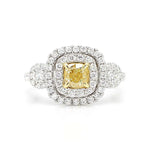 18K Solid Gold IGI Certified Lab Grown Cushion Diamond 1.48 Carat CTW Cocktail Ring - Side View | Riyanika Jewels
