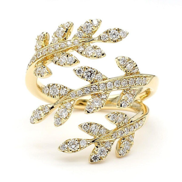 0.82ct Lab Grown Diamond Round Cut Cocktail Ring in 18K Solid Gold | Riyanika