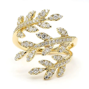 18K Solid Gold Round Lab Grown Diamond 0.82 Carat Cocktail Ring | Riyanika Jewels