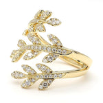 Lab Grown White Round Diamond 0.82 Carat 18K Solid Gold Cocktail Ring - Side View | Riyanika Jewels