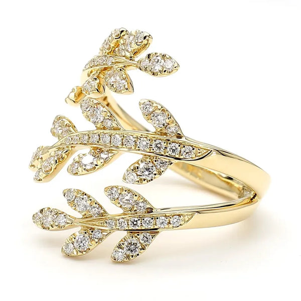 18K Solid Gold Round Lab Grown Diamond 0.82 Carat Cocktail Ring - Side View | Riyanika Jewels