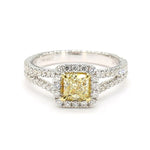 14K 1.06ct Lab Grown Yellow Diamond Radiant Cut Cocktail Ring