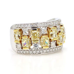14K 3.63ct Lab Grown Yellow Diamond Radiant Cut Cocktail Ring