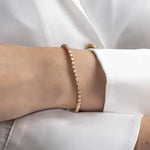 18K Solid Gold Lab Grown Diamond 1.60 Carat Infinity Tennis Bracelet - Close Up | Riyanika Jewels