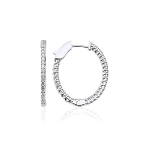 14K Solid Gold Dainty Lightweight Lab Grown Diamond Huggie Hoop Earrings