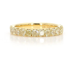 18K Solid Gold 1.01 Carat Radiant Yellow Lab Grown Diamond Eternity Band | Riyanika Jewels
