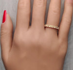 14K 1.01ct Lab Grown Yellow Diamond Radiant Cut Eternity Band