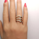 18K Solid Gold Round Lab Grown Yellow Diamond 0.93 Carat Cocktail Ring - Alternate Angle