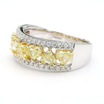 2.09ct Fancy Yellow Diamond Cocktail Ring in 18K Solid Gold | Riyanika