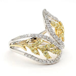 0.9ct Fancy Yellow Diamond Round Cut Cocktail Ring in 18K Solid Gold | Riyanika