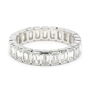 18K Solid Gold Lab Grown White Emerald Diamond 3.31 Carat CTW Cocktail Band | Riyanika Jewels