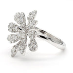 Lab Grown White Round Diamond 0.78 Carat 18K Solid Gold Cocktail Ring - Close Up | Riyanika Jewels