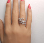 Lab Grown White Round Diamond 0.82 Carat 18K Solid Gold Cocktail Ring - Alternate Angle | Riyanika Jewels